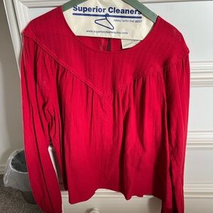 linen cropped blouse in red - Universal Thread size medium
